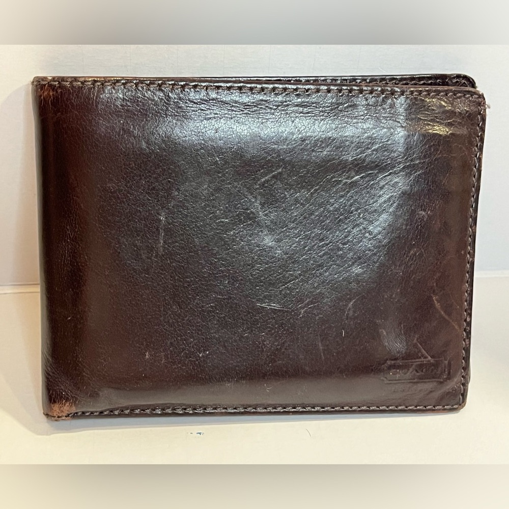 Vintage mens coach wallet brown leather